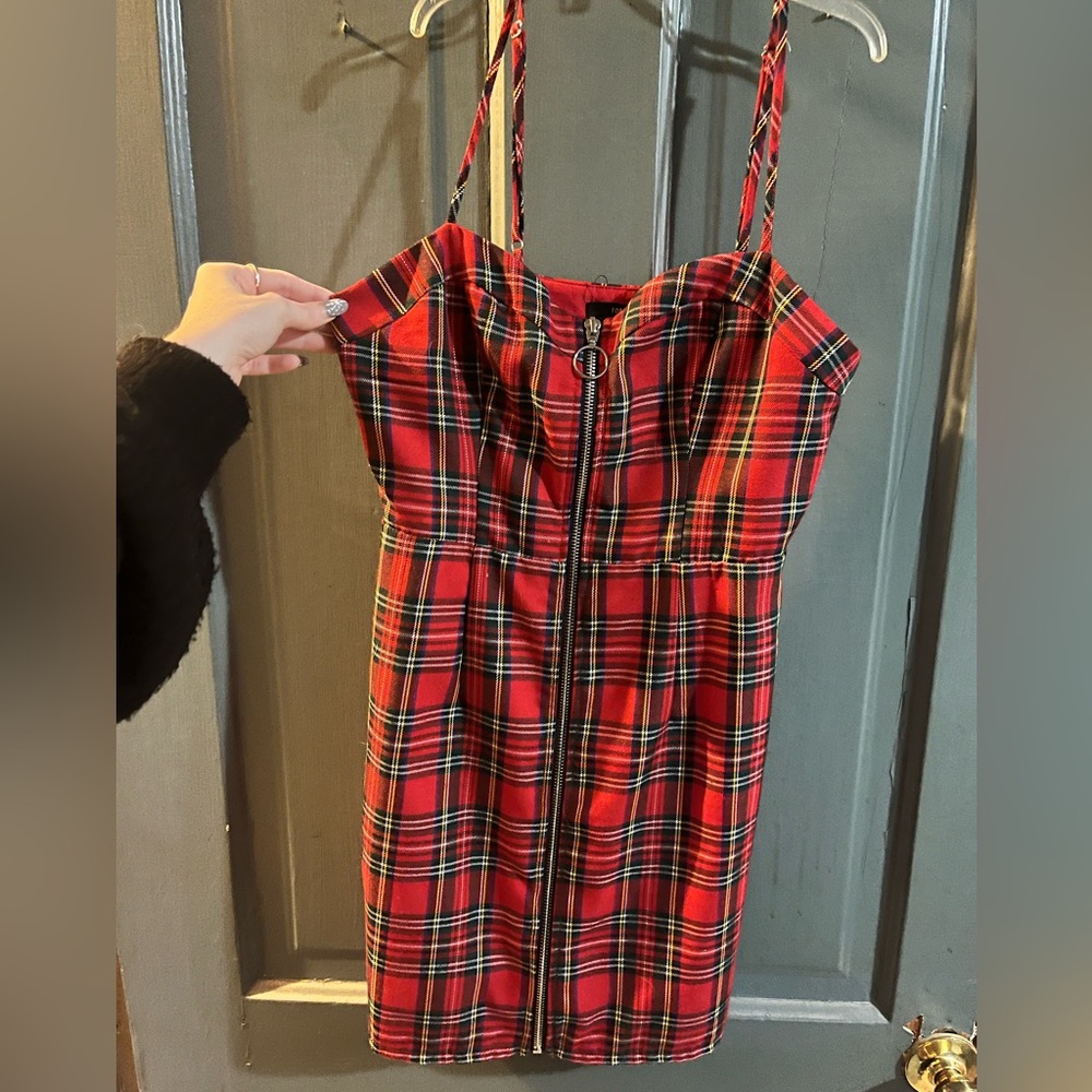 Forever 21 Plaid Zip-Up Mini Dress